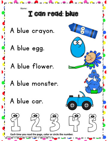 Sight Word to Read - blue